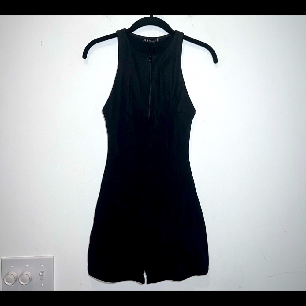 Zara NWT One Piece Zipper Front Skin Tight Romper